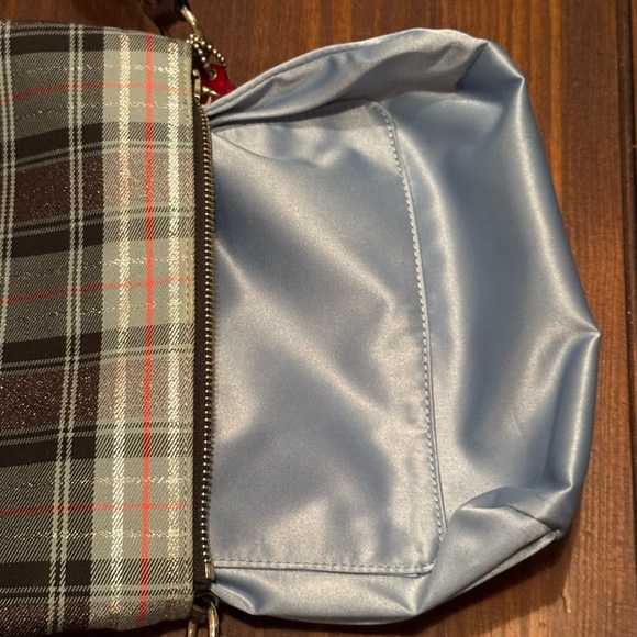Coach Poppy Blue / Silver Tartan Plaid Crossbody Bag - Picture 7 of 12